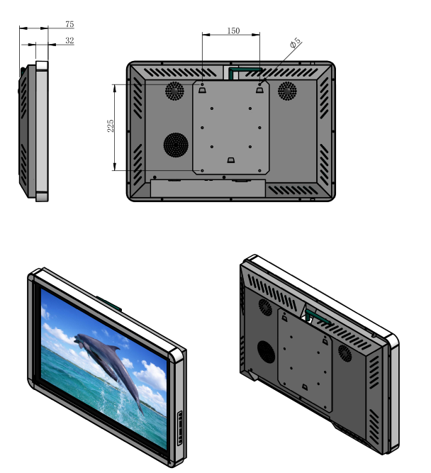 22寸觸摸查詢一體機圖紙 22寸觸摸查詢一體機圖紙