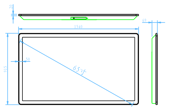 65寸壁掛廣告機圖紙 65寸壁掛廣告機圖紙